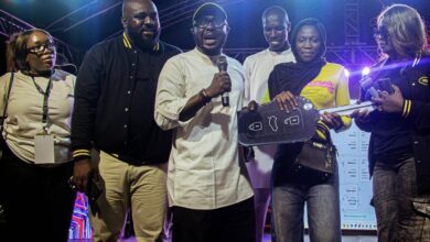 100-level ABSU Student wins a starlet car at MTN live it 100 on campus activation
